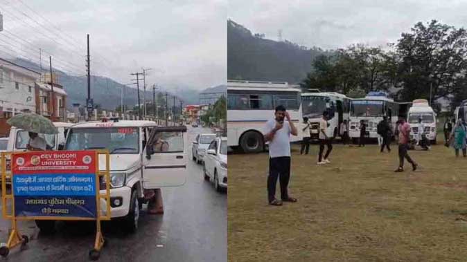 लगातार बारिश के कारण चारधाम यात्रियों को श्रीनगर में रोका गया, भूस्खलन की आशंका से प्रशासन सतर्क